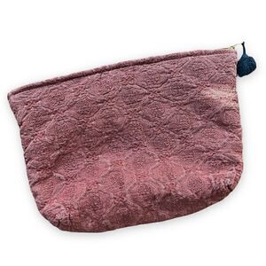 Madam Stoltz Quilted Textured Linen and Cotton Toiletry Bag NWOT